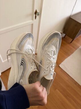 APL Cream Sneakers with Navy and Pale Yellow Wave Accents